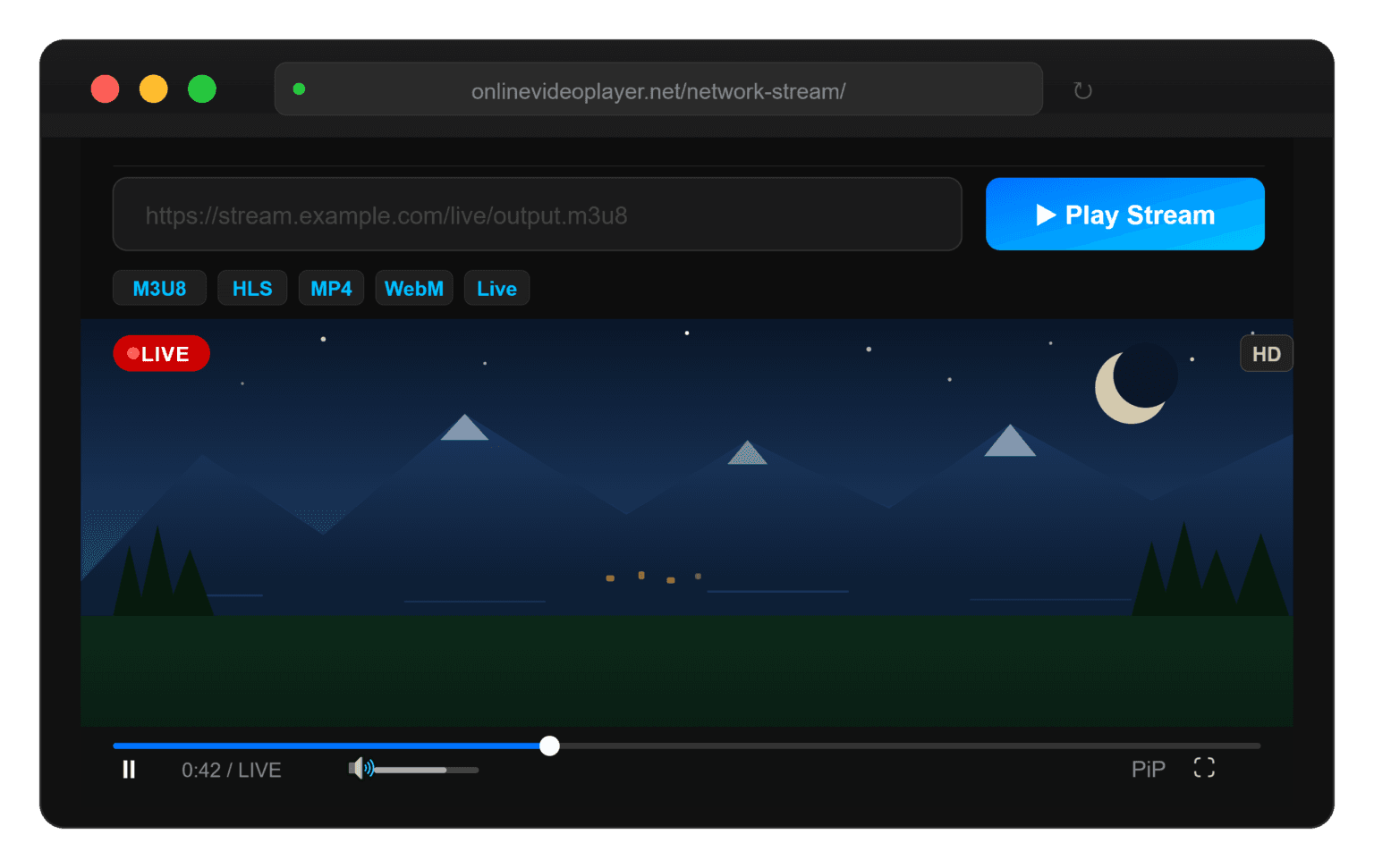 Network Stream Player - Play M3U8, HLS & Live Streams Free