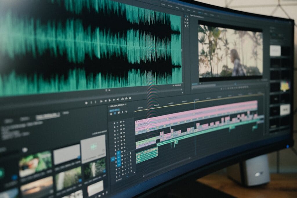 Best Online Video Player From URL Video editing timeline with audio waveform illustrating codec and audio track troubleshooting